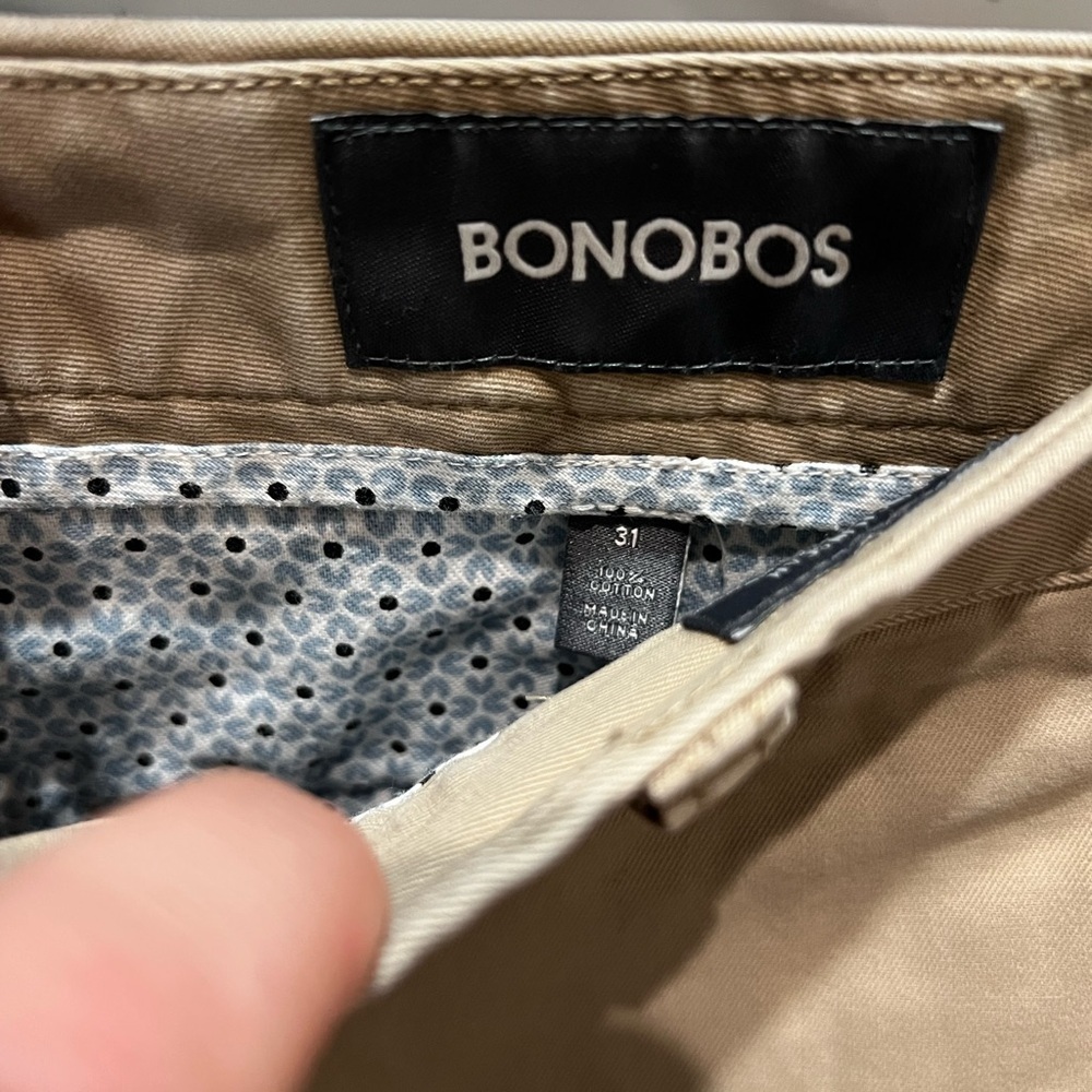 Bonobos Khaki Flat Front Chino Shorts - Picture 2 of 4